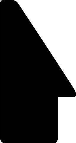 Baguette coupe droite bois profil en pente plongeant largeur 2.2cm couleur noir laqué filet extérieur blanc laqué