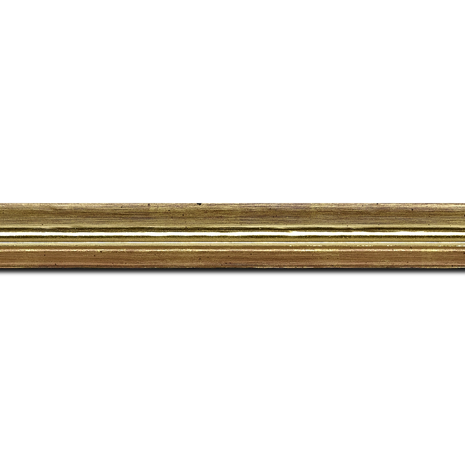 Baguette longueur 1.40m bois profil incurvé largeur 2cm couleur or coté extérieur foncé. finition haut de gamme car dorure à l'eau fait main