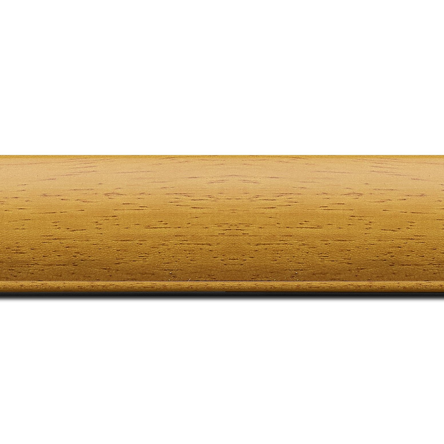 Pack par 12m, bois profil arrondi largeur 4.7cm couleur jaune tournesol satiné rehaussé d'un filet noir(longueur baguette pouvant varier entre 2.40m et 3m selon arrivage des bois)