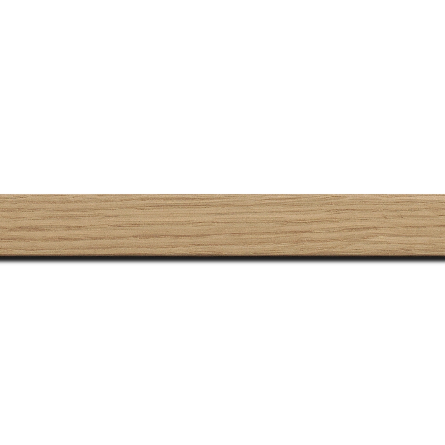 Pack par 12m, bois profil plat largeur 2.1cm hauteur 3.1cm plaquage haut de gamme chêne naturel(longueur baguette pouvant varier entre 2.40m et 3m selon arrivage des bois)