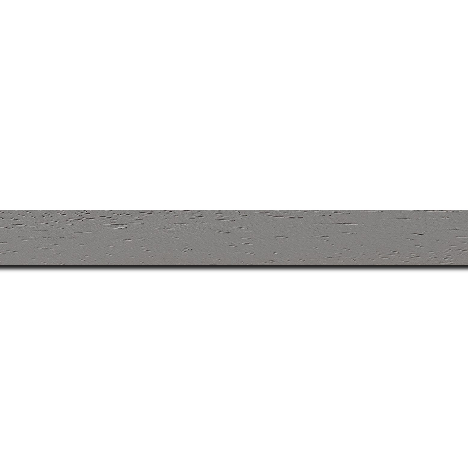 Baguette service précoupé Bois profil plat largeur 2cm couleur gris clair satiné