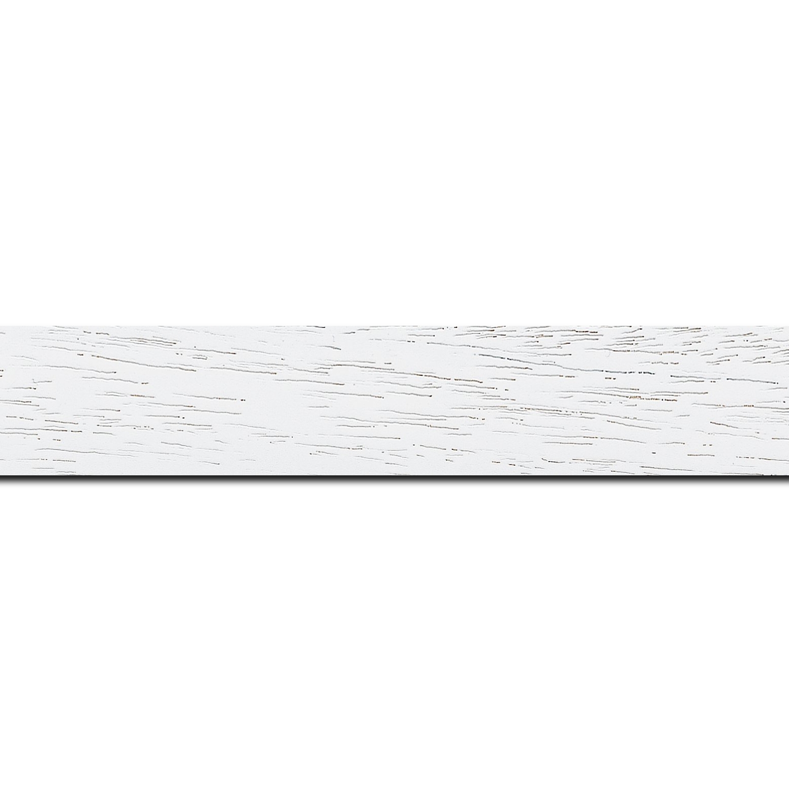 Baguette longueur 1.40m bois profil plat largeur 3cm couleur blanc satiné