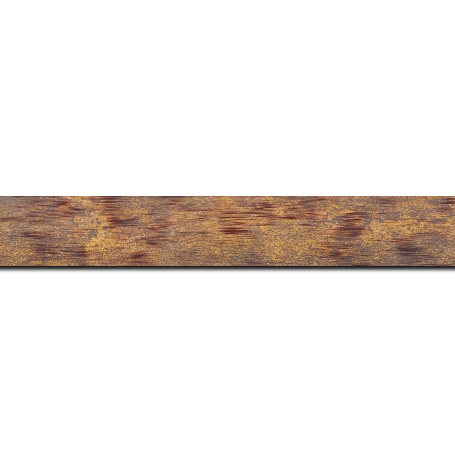 Baguette longueur 1.40m bois profil concave largeur 2.4cm de couleur bordeaux patiné fond or