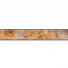Baguette longueur 1.40m bois profil concave largeur 2.4cm de couleur orange moucheté fond argent