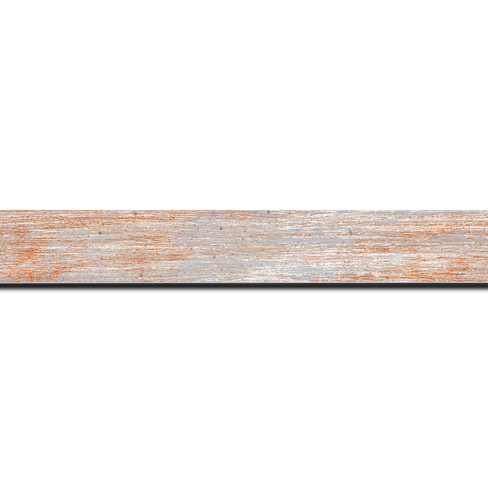 Baguette longueur 1.40m bois profil concave largeur 2.4cm de couleur rouge pale fond argent