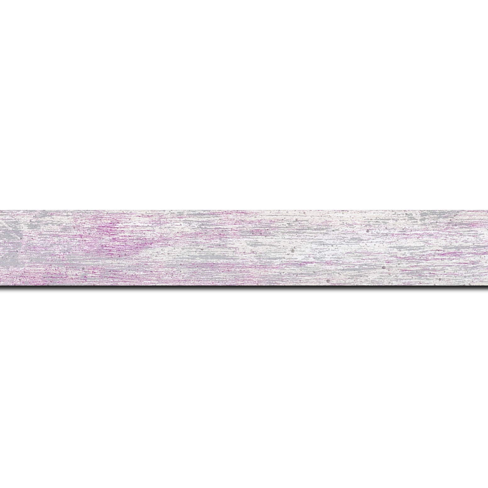 Pack par 12m, bois profil concave largeur 2.4cm de couleur lila pale fond argent (longueur baguette pouvant varier entre 2.40m et 3m selon arrivage des bois)