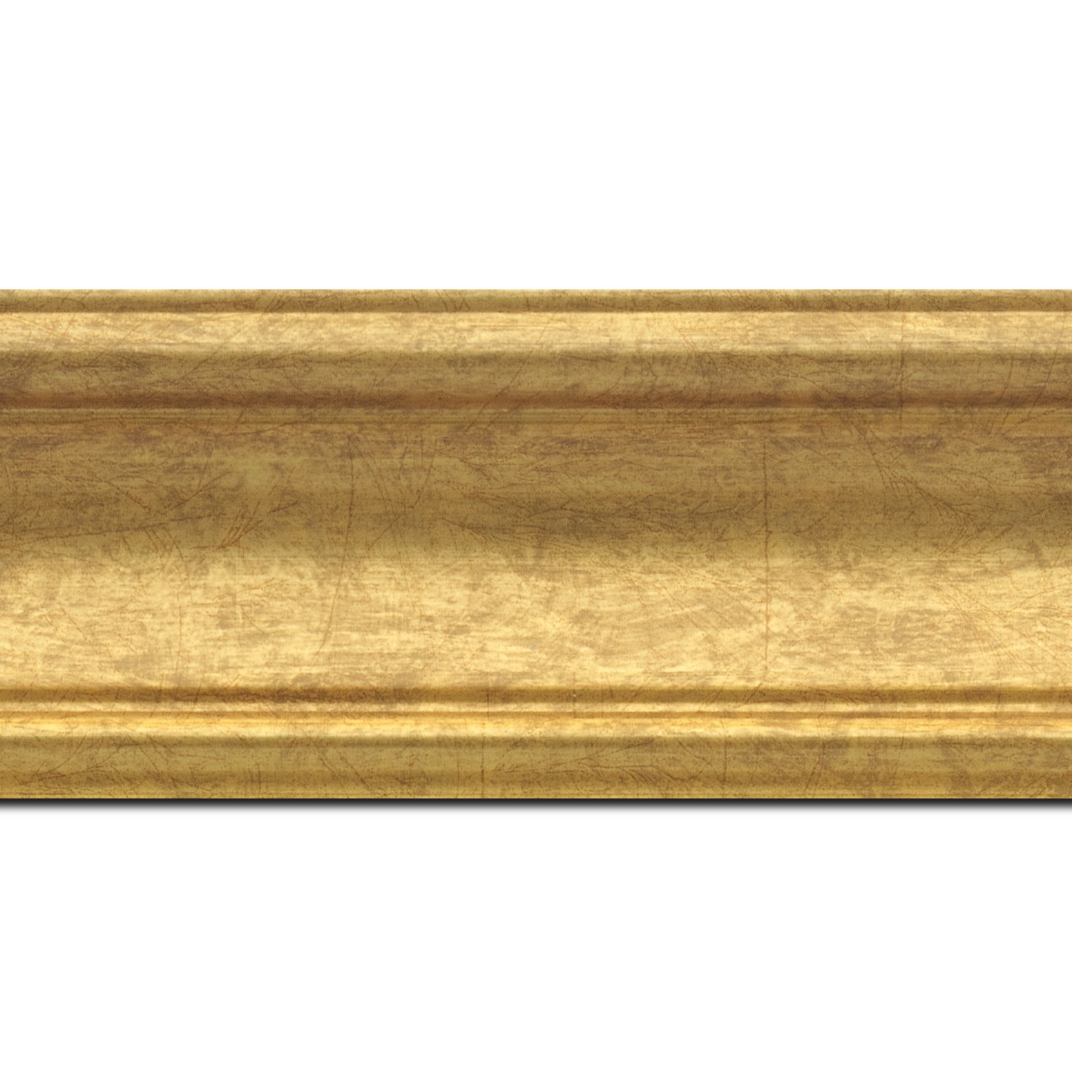 Baguette longueur 1.40m bois profil incurvé largeur 7cm or