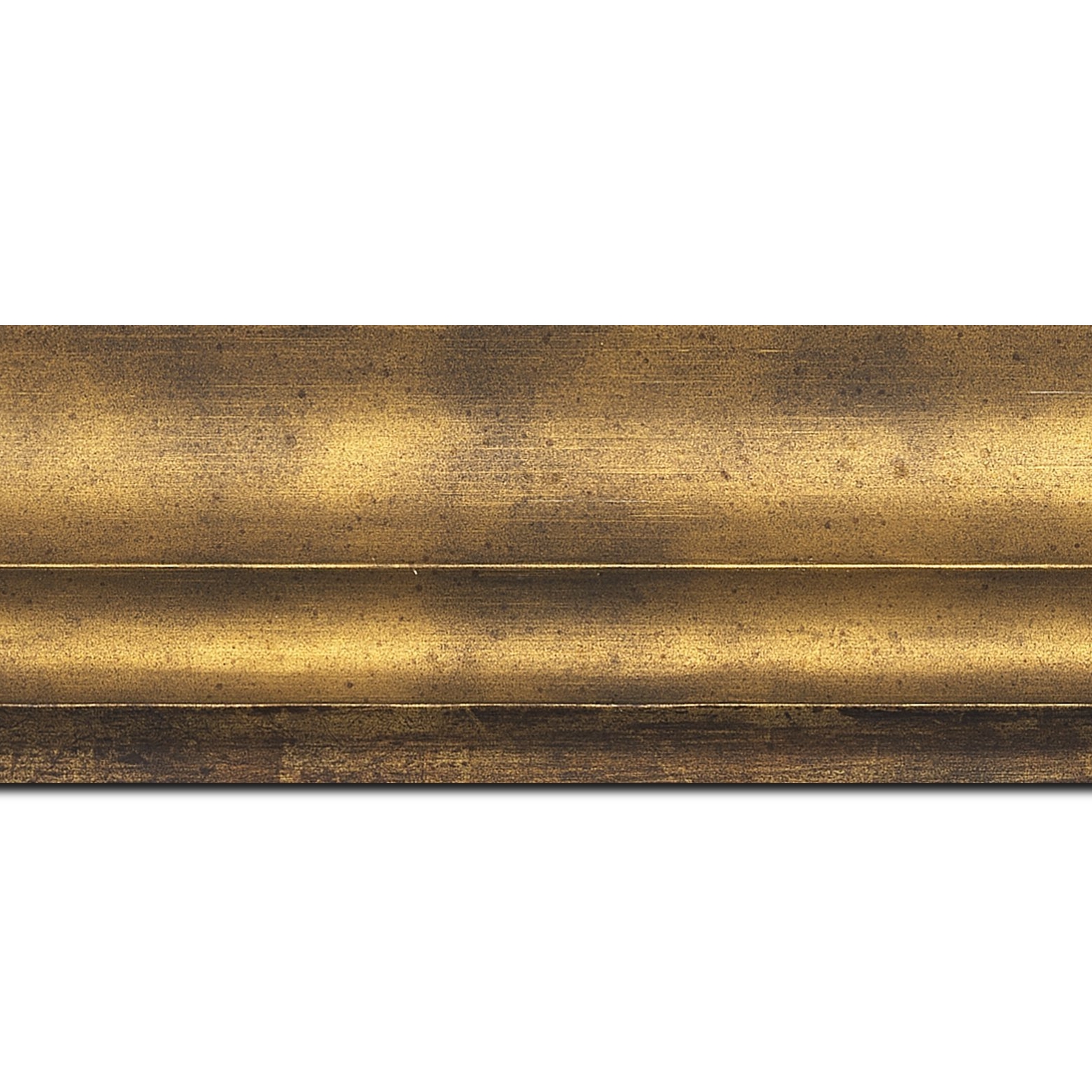 Baguette longueur 1.40m bois profil plat ondulé largeur 5.9cm bronze