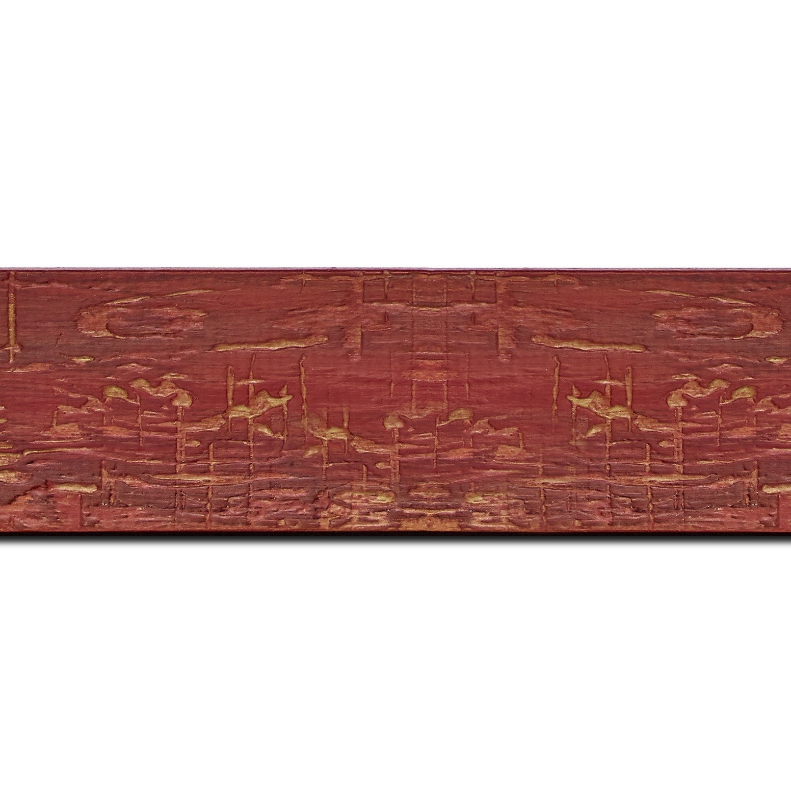 Baguette longueur 1.40m bois profil plat largeur 5cm couleur bordeaux finition bois brut aspect palette