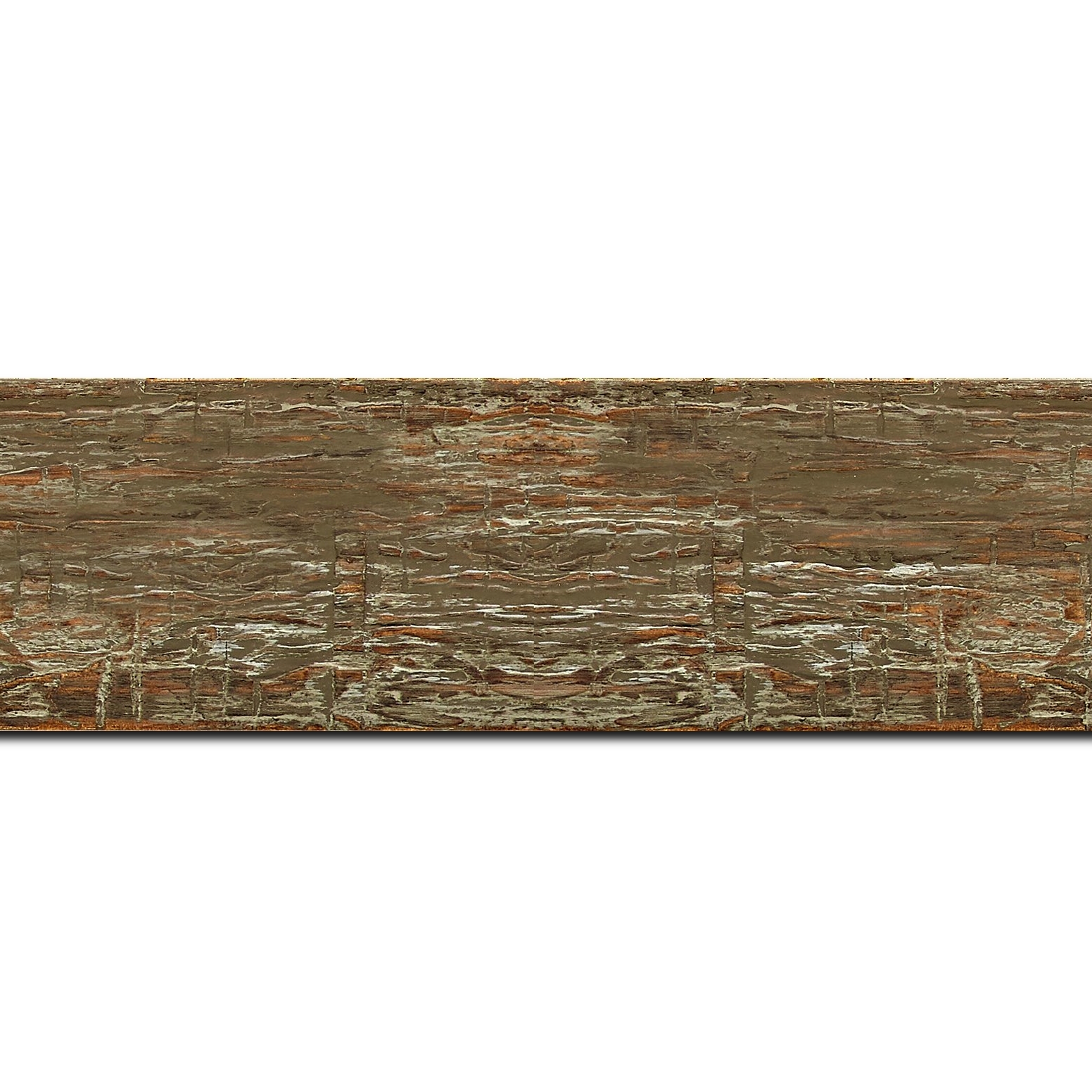 Pack par 12m, bois profil plat largeur 5cm couleur marron vieilli finition bois brut aspect palette (longueur baguette pouvant varier entre 2.40m et 3m selon arrivage des bois)