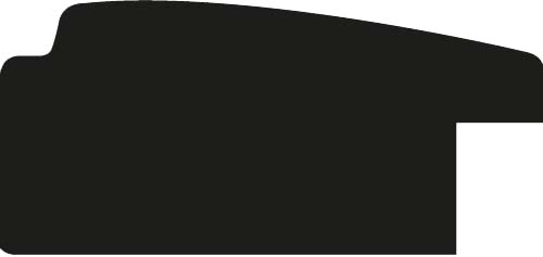Baguette coupe droite bois profil en pente méplat largeur 4.8cm argent satiné surligné par une gorge extérieure noire : originalité et élégance assurée
