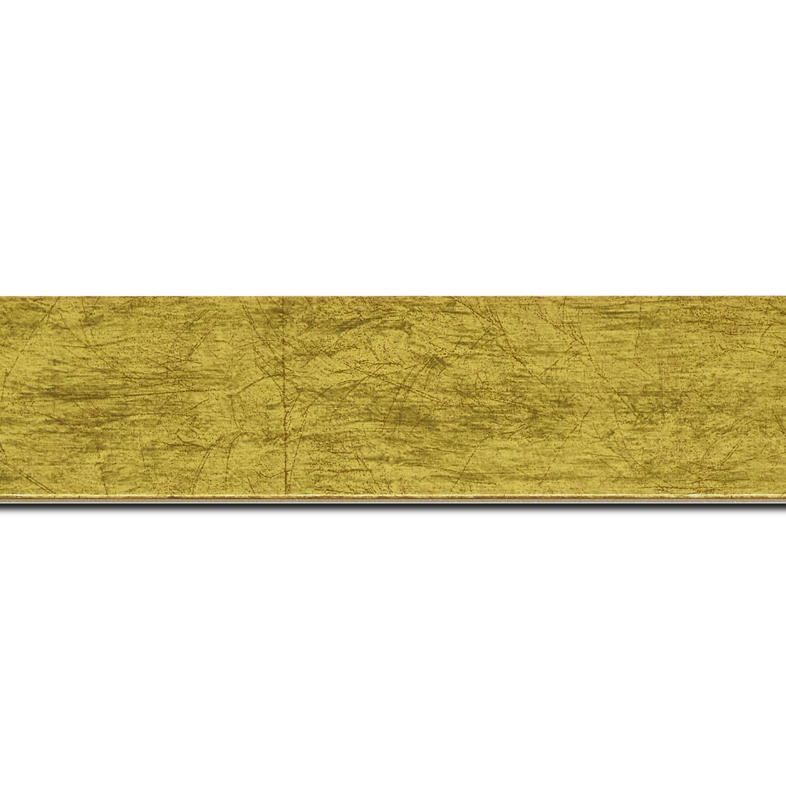 Baguette longueur 1.40m bois profil plat largeur 4cm or effet marbré