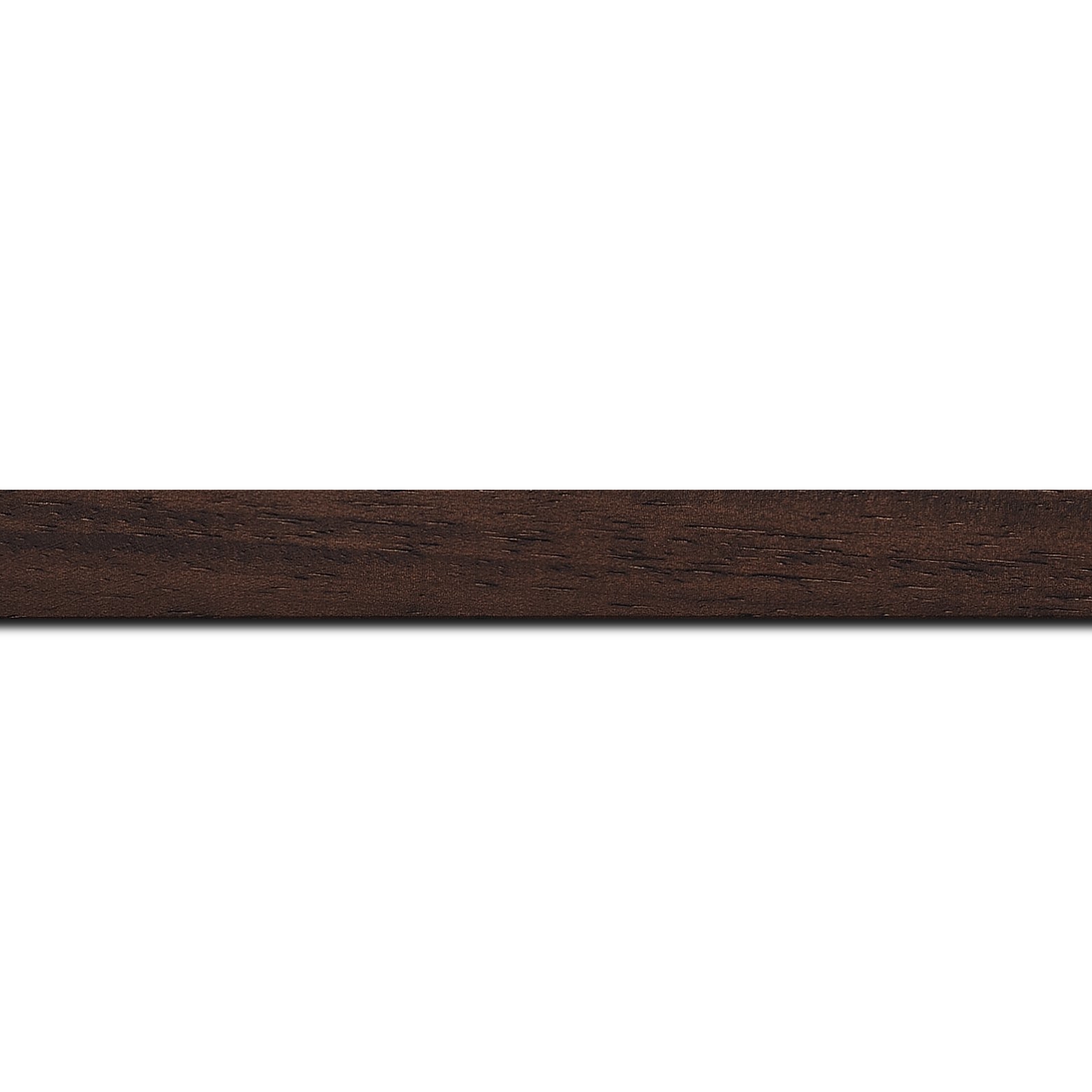 Pack par 12m, bois profil plat largeur 2cm couleur marron foncé satiné(longueur baguette pouvant varier entre 2.40m et 3m selon arrivage des bois)