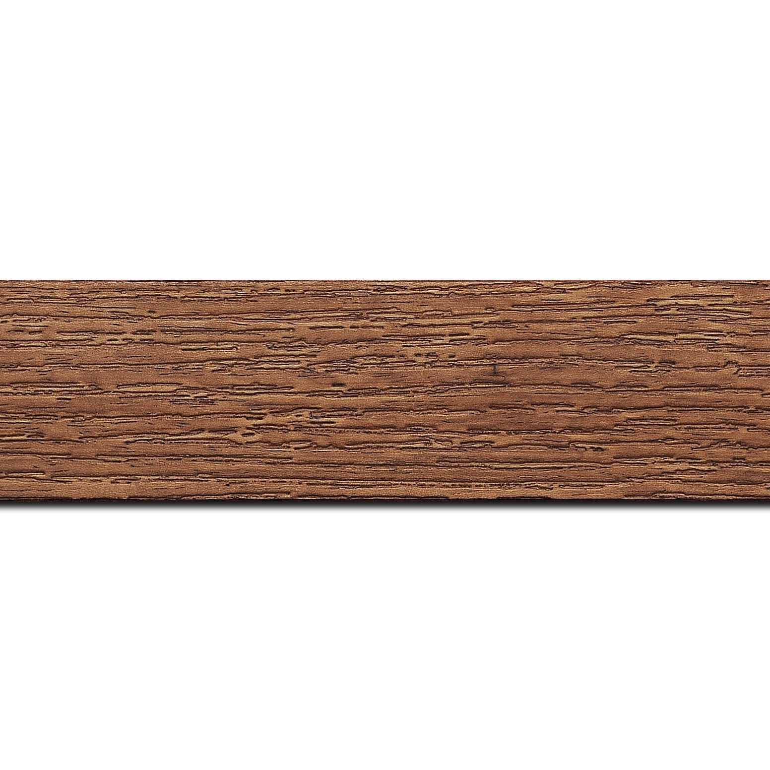 Baguette longueur 1.40m bois profil plat largeur 4.4cm couleur marron miel  finition veiné