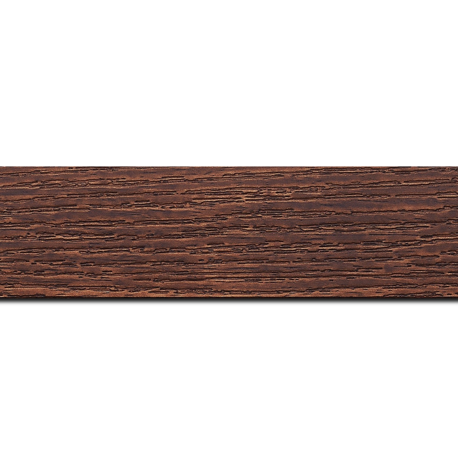 Pack par 12m, bois profil plat largeur 4.4cm couleur merisier finition veiné (longueur baguette pouvant varier entre 2.40m et 3m selon arrivage des bois)