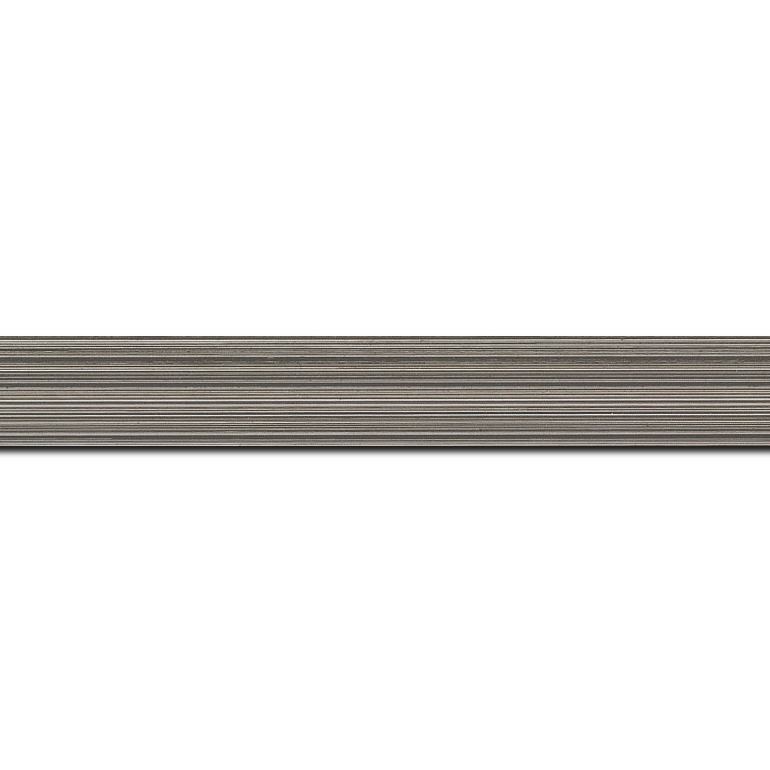 Baguette longueur 1.40m bois profil concave largeur 2.4cm couleur gris effet matière fond blanc