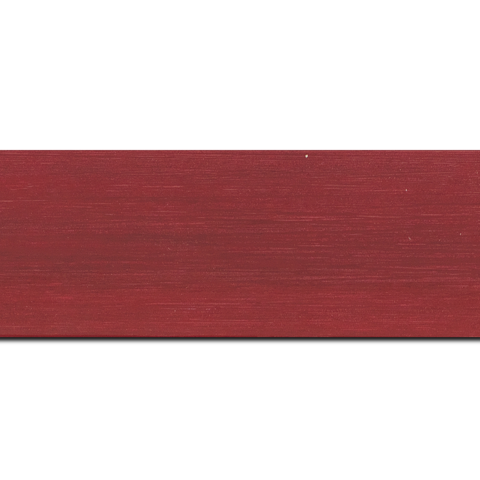 Baguette longueur 1.40m bois profil plat largeur 6cm bordeaux satiné effet veiné ,chant extérieur du cadre de couleur noire