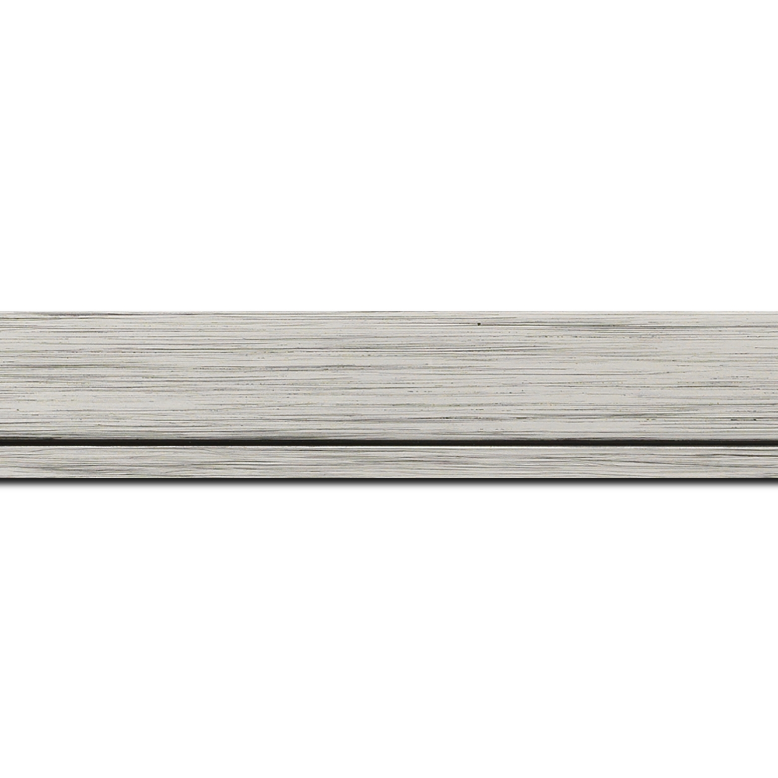 Baguette longueur 1.40m bois profil plat largeur 3.3cm couleur argent  filet argent