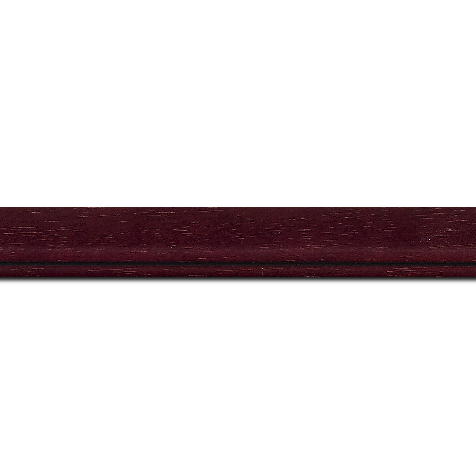Baguette longueur 1.40m bois profil bombé largeur 2.4cm couleur bordeaux lie de vin filet noir