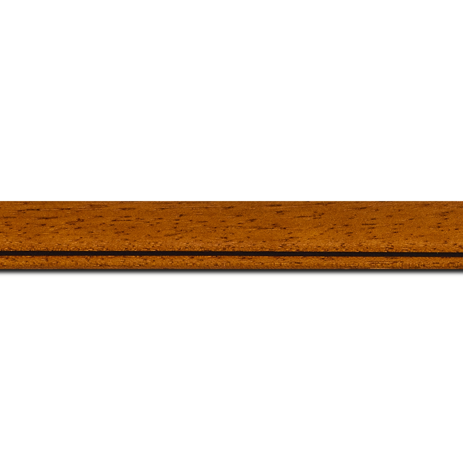 Baguette longueur 1.40m bois profil bombé largeur 2.4cm couleur marron ton bois satiné filet noir