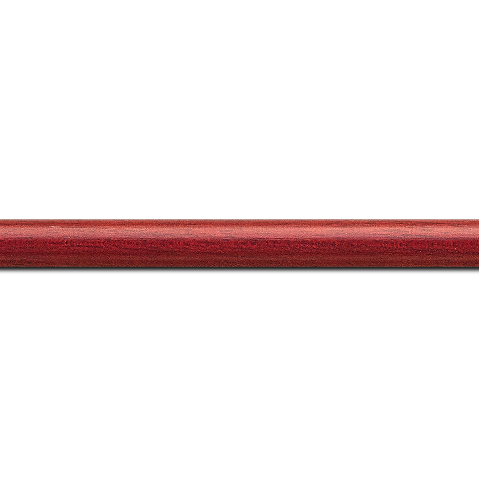 Baguette longueur 1.40m bois profil demi rond largeur 1.5cm couleur bordeaux satiné