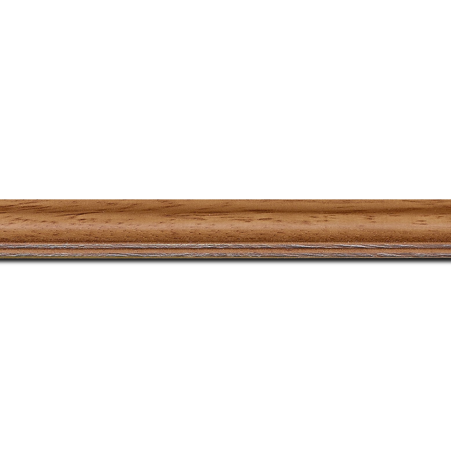 Baguette longueur 1.40m bois profil doucine inversée largeur 2.3cm marron clair bord ressuyé