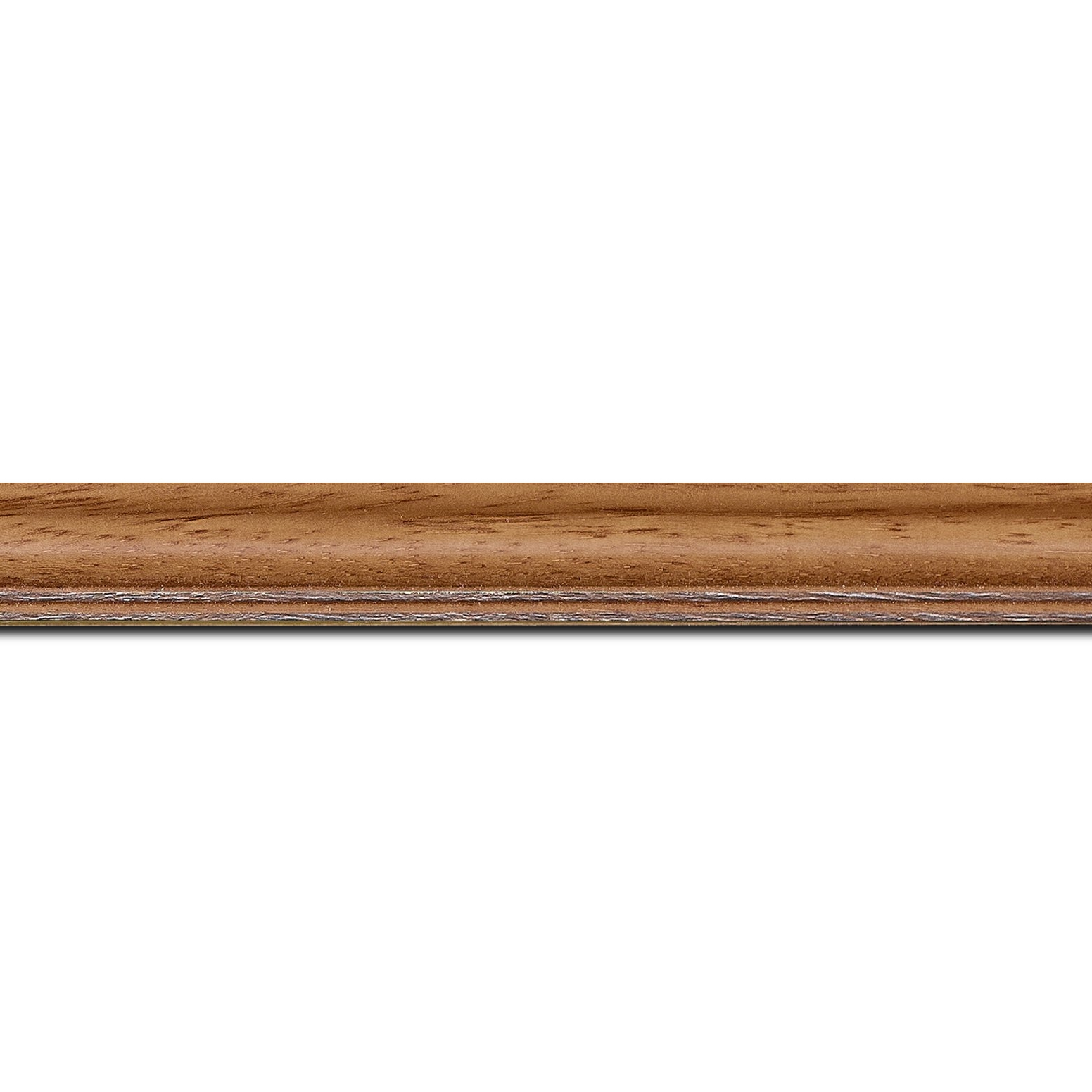 Baguette longueur 1.40m bois profil doucine inversée largeur 2.3cm marron clair bord ressuyé