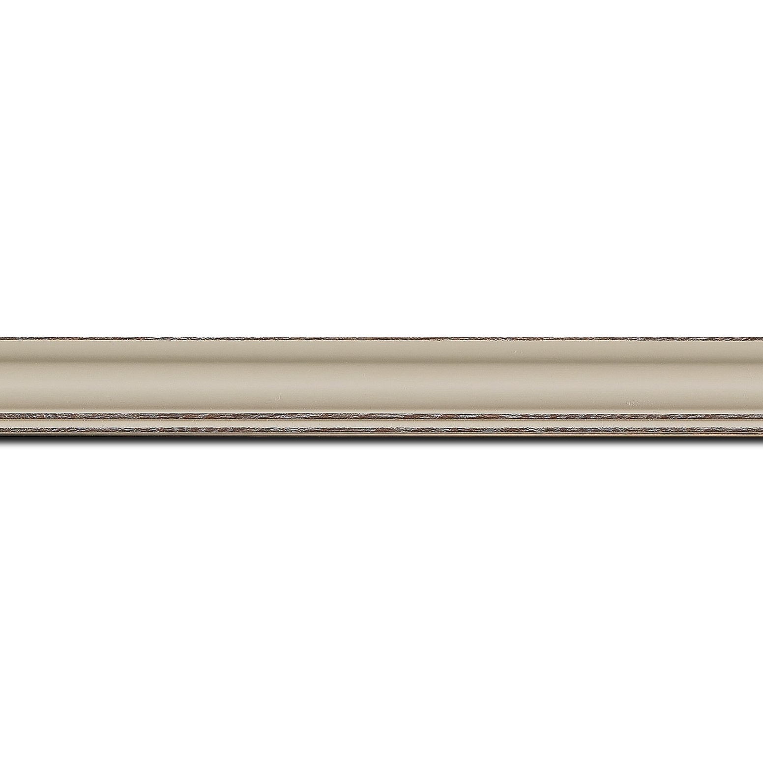 Baguette longueur 1.40m bois profil doucine inversée largeur 2.3cm argile satiné bord ressuyé