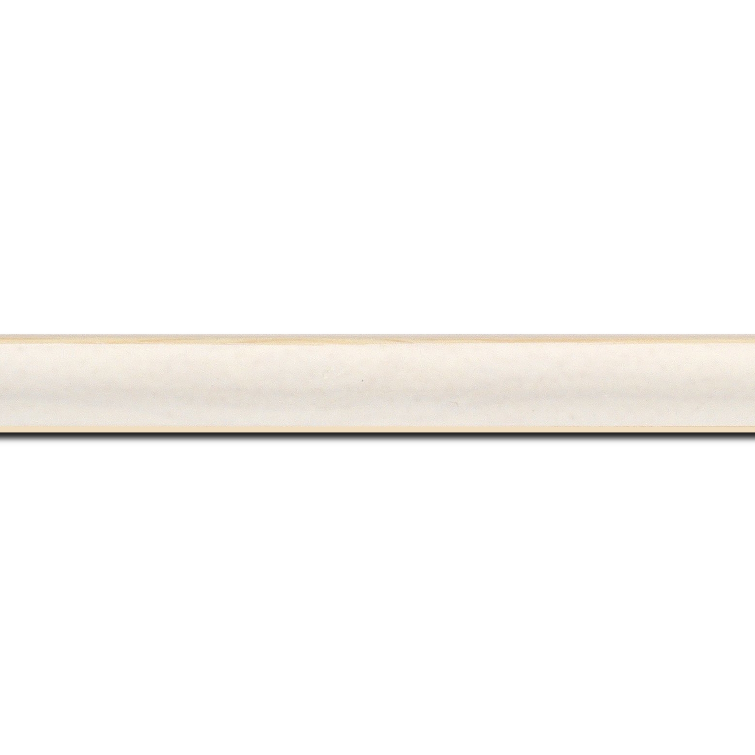 Baguette longueur 1.40m bois profil incurvé largeur 1.9cm couleur blanchie mat bord ressuyé