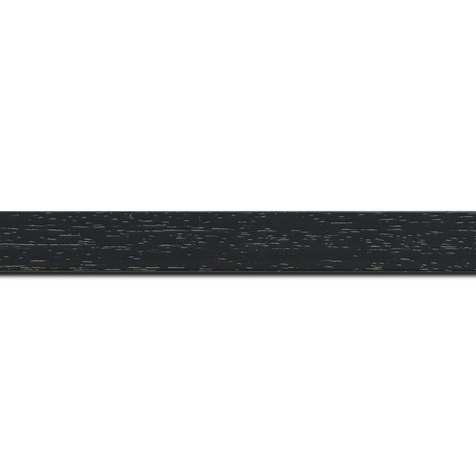 Baguette longueur 1.40m bois profil plat largeur 2cm hauteur 3.3cm couleur noir satiné (aussi appelé cache clou)