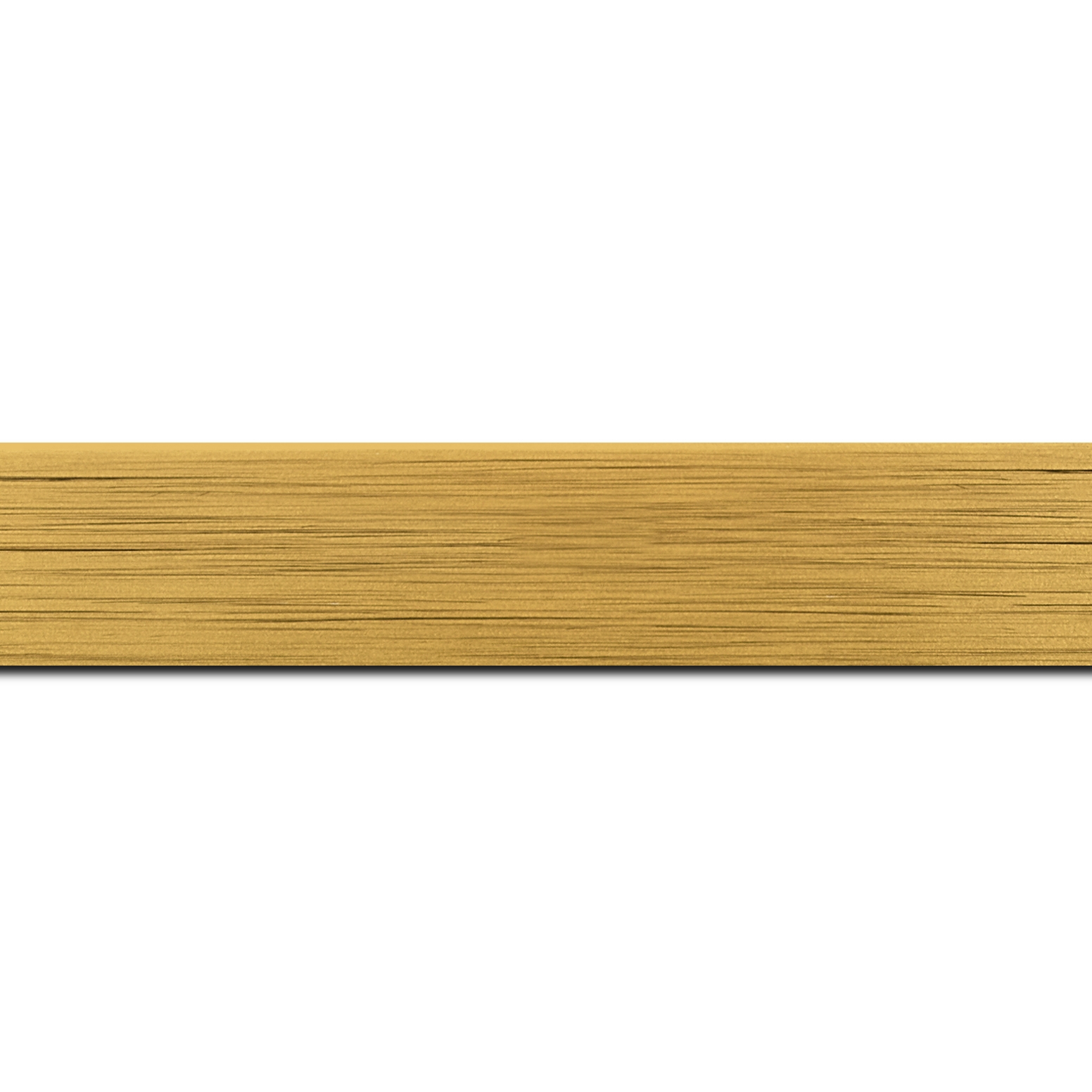 Baguette longueur 1.40m bois profil plat largeur 3cm couleur or effet cube (le sujet qui sera glissé dans le cadre sera en retrait de la face du cadre de 1.4cm assurant un effet très contemporain)