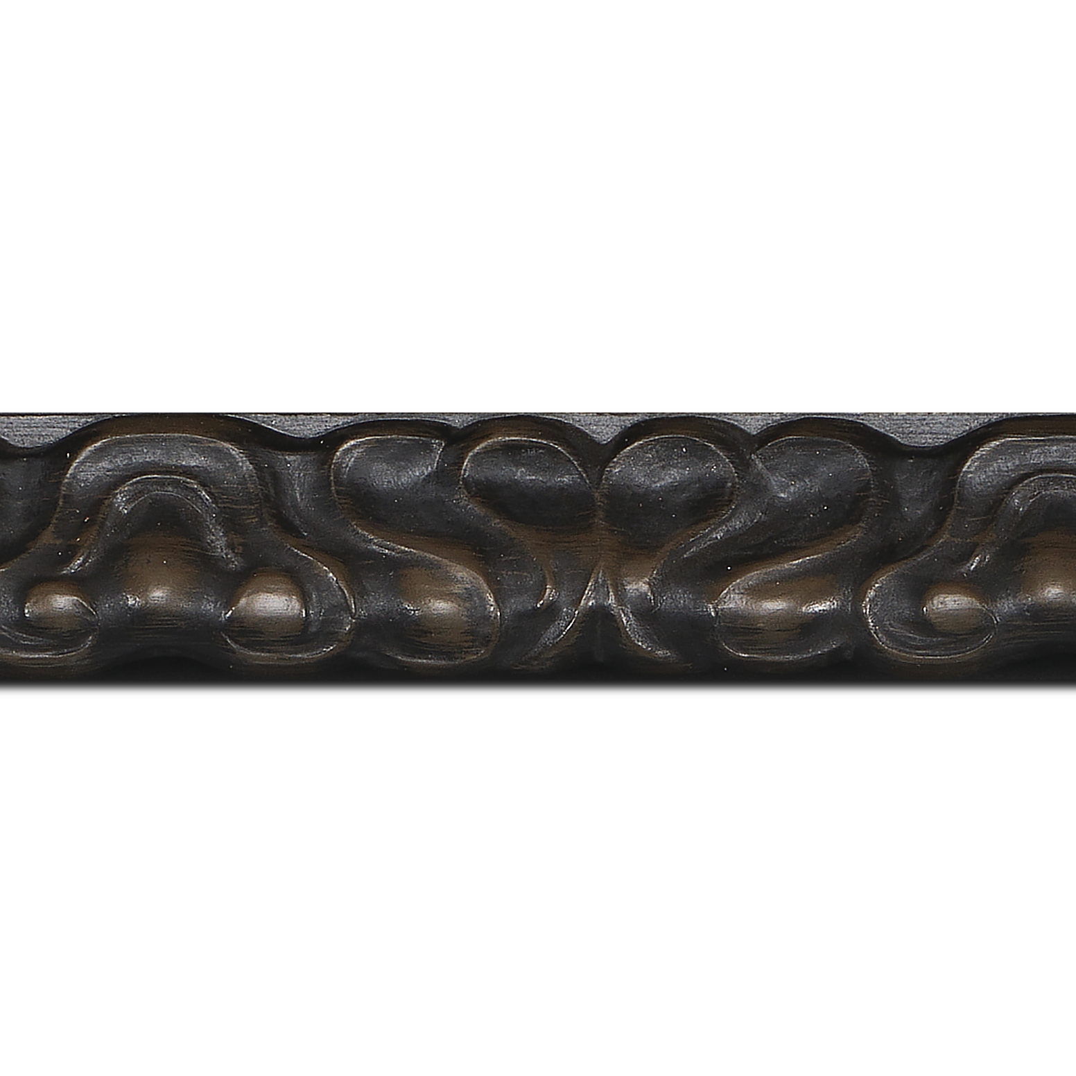 Baguette longueur 1.40m bois profil inversé  largeur 3.8cm couleur marron ébène patiné