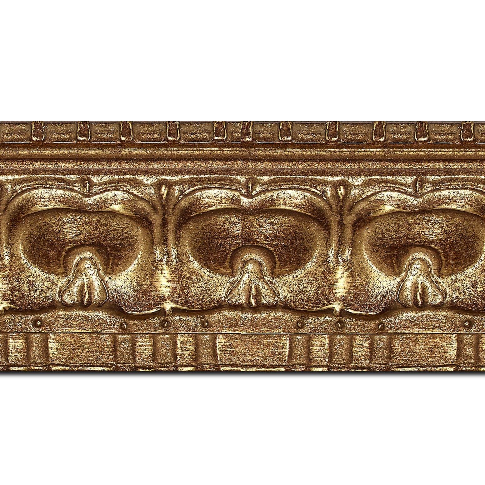 Baguette longueur 1.40m bois profil incurvé largeur 8.5cm or antique classique