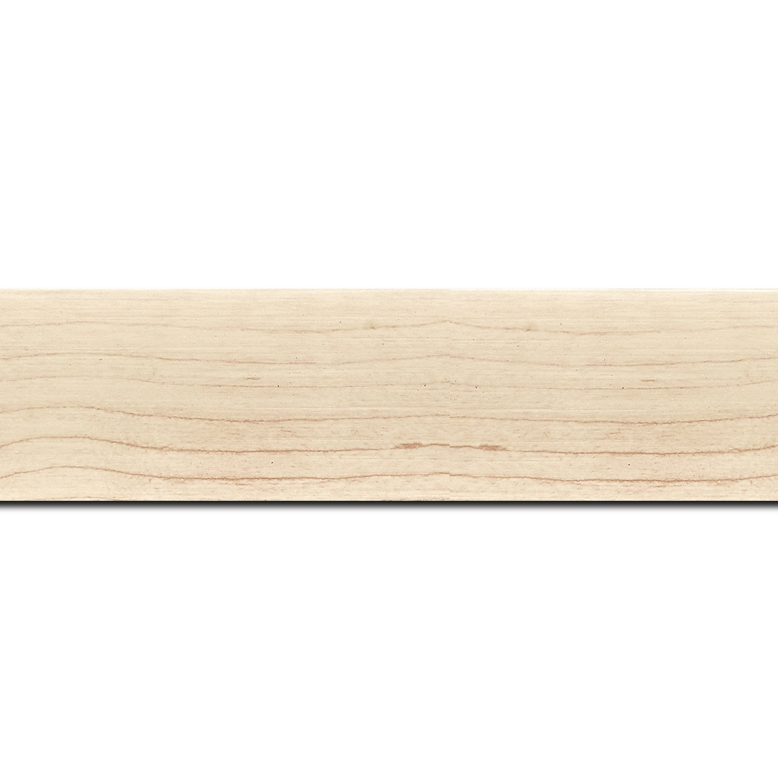 Pack par 12m, bois profil plat largeur 4.2cm décor bois blanc naturel(longueur baguette pouvant varier entre 2.40m et 3m selon arrivage des bois)