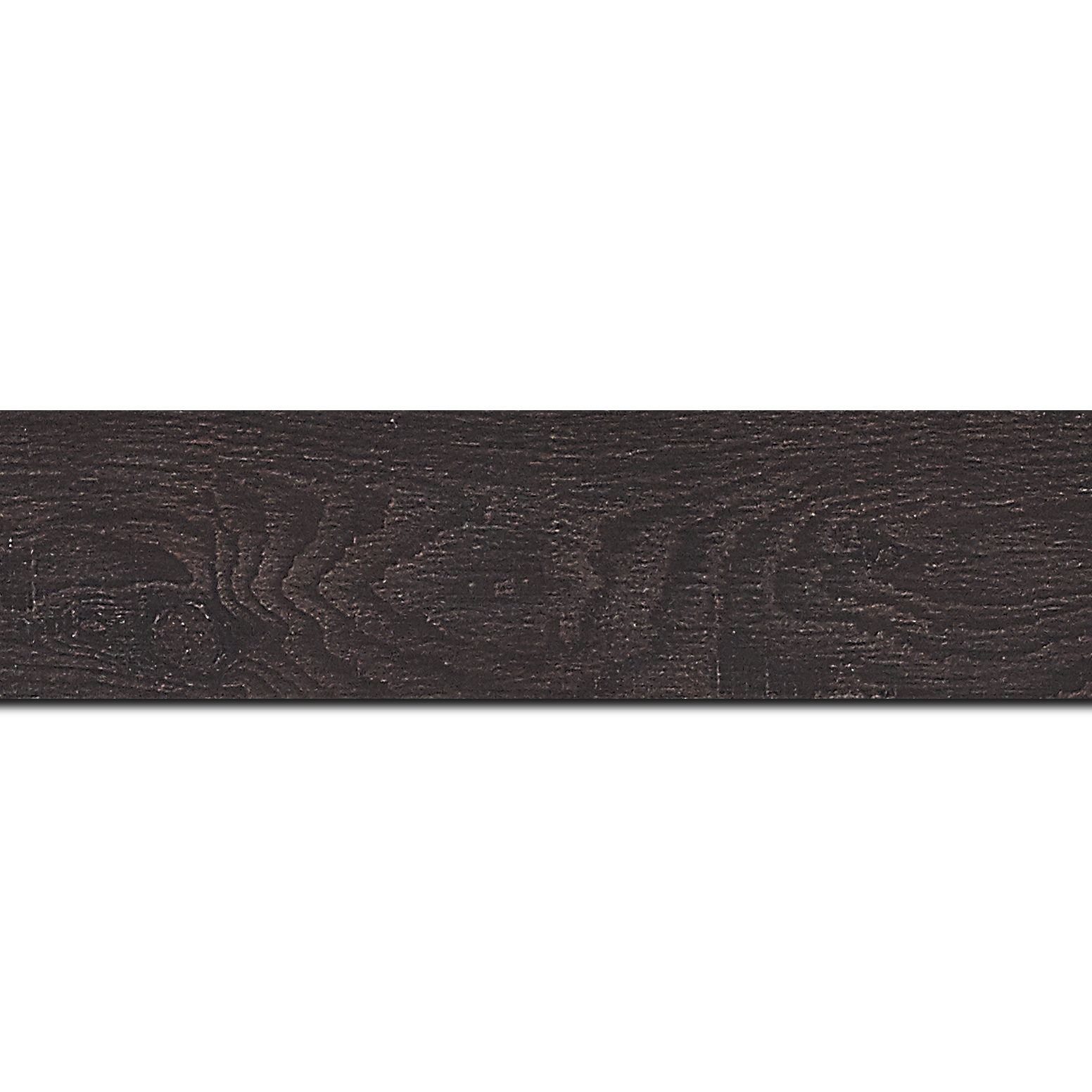 Pack par 12m, bois profil plat largeur 4.2cm décor bois wengé foncé(longueur baguette pouvant varier entre 2.40m et 3m selon arrivage des bois)