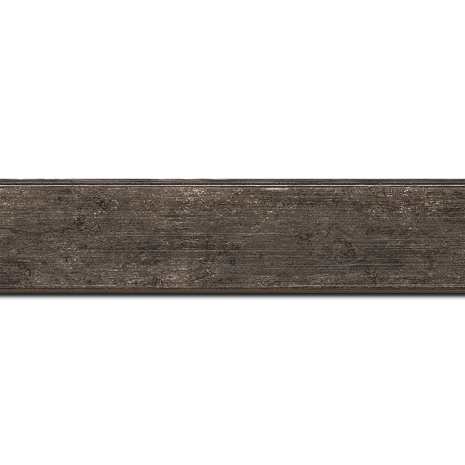 Baguette longueur 1.40m bois profil plat incliné largeur 3.7cm couleur noir ébène effet ressuyé