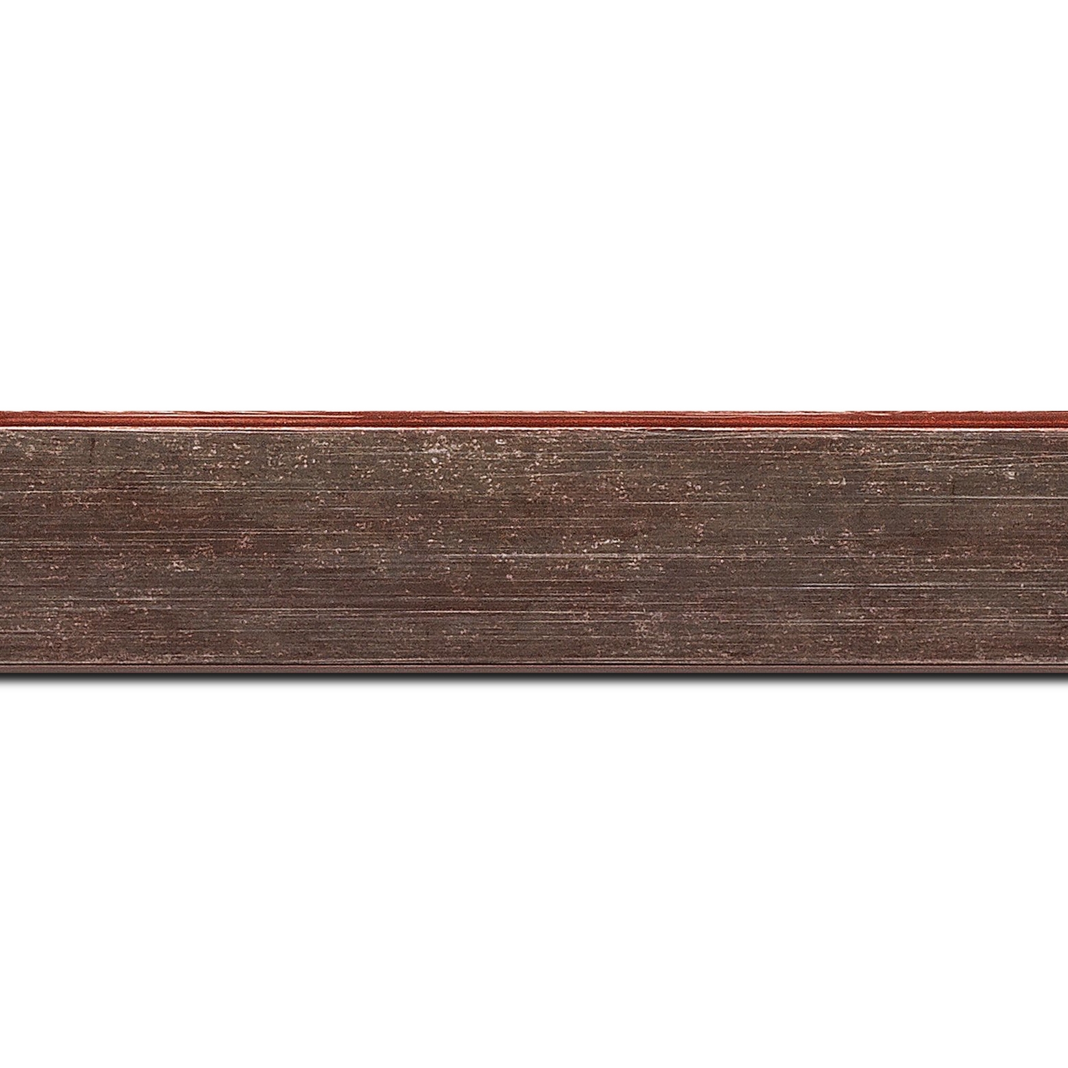 Baguette longueur 1.40m bois profil plat incliné largeur 3.7cm couleur bordeaux lie de vin effet ressuyé