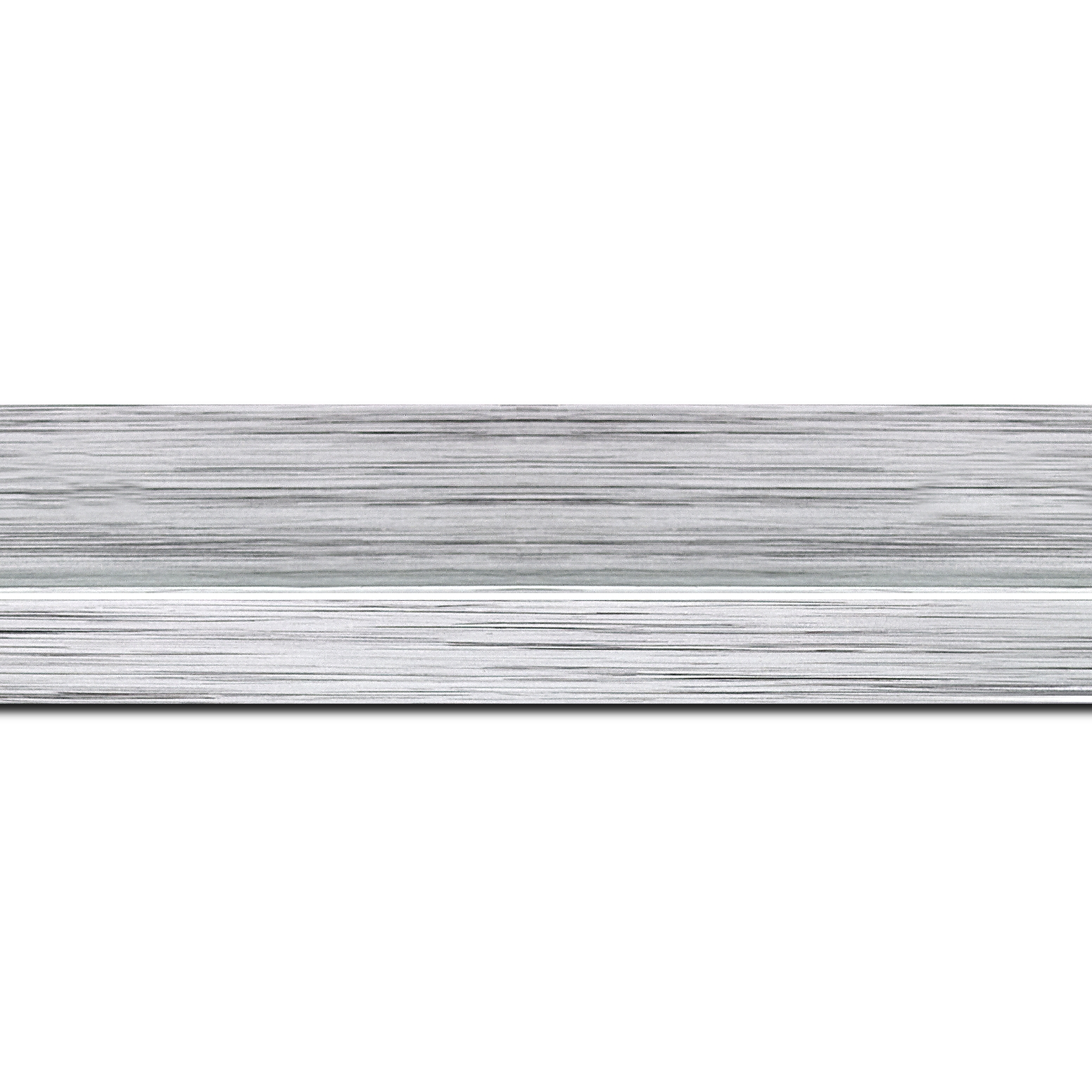 Baguette longueur 1.40m bois profil plat largeur 4.5cm couleur argent nez argent