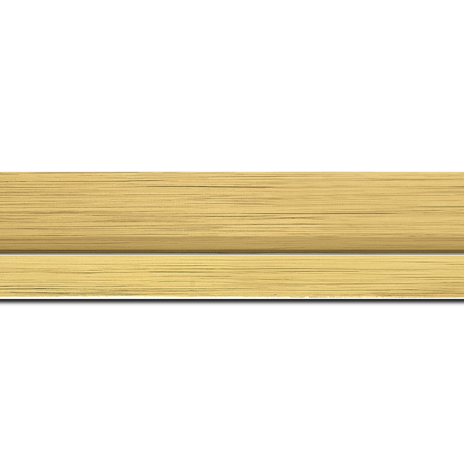 Pack par 12m, bois profil plat largeur 4.5cm couleur or nez or  (longueur baguette pouvant varier entre 2.40m et 3m selon arrivage des bois)