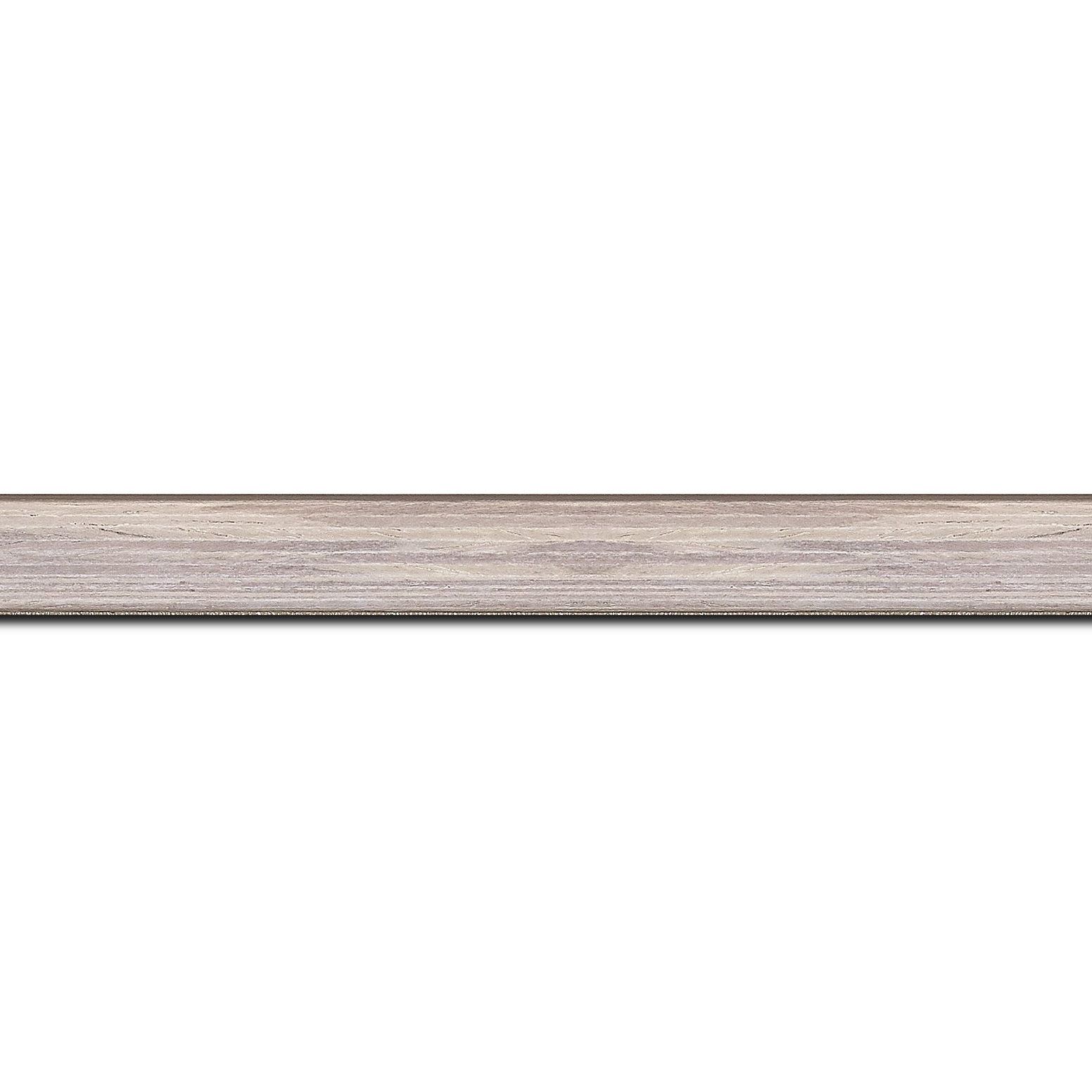 Pack par 12m, bois profil plat largeur 1.5cm  plaquage bois gris blanchi haut de gamme(longueur baguette pouvant varier entre 2.40m et 3m selon arrivage des bois)