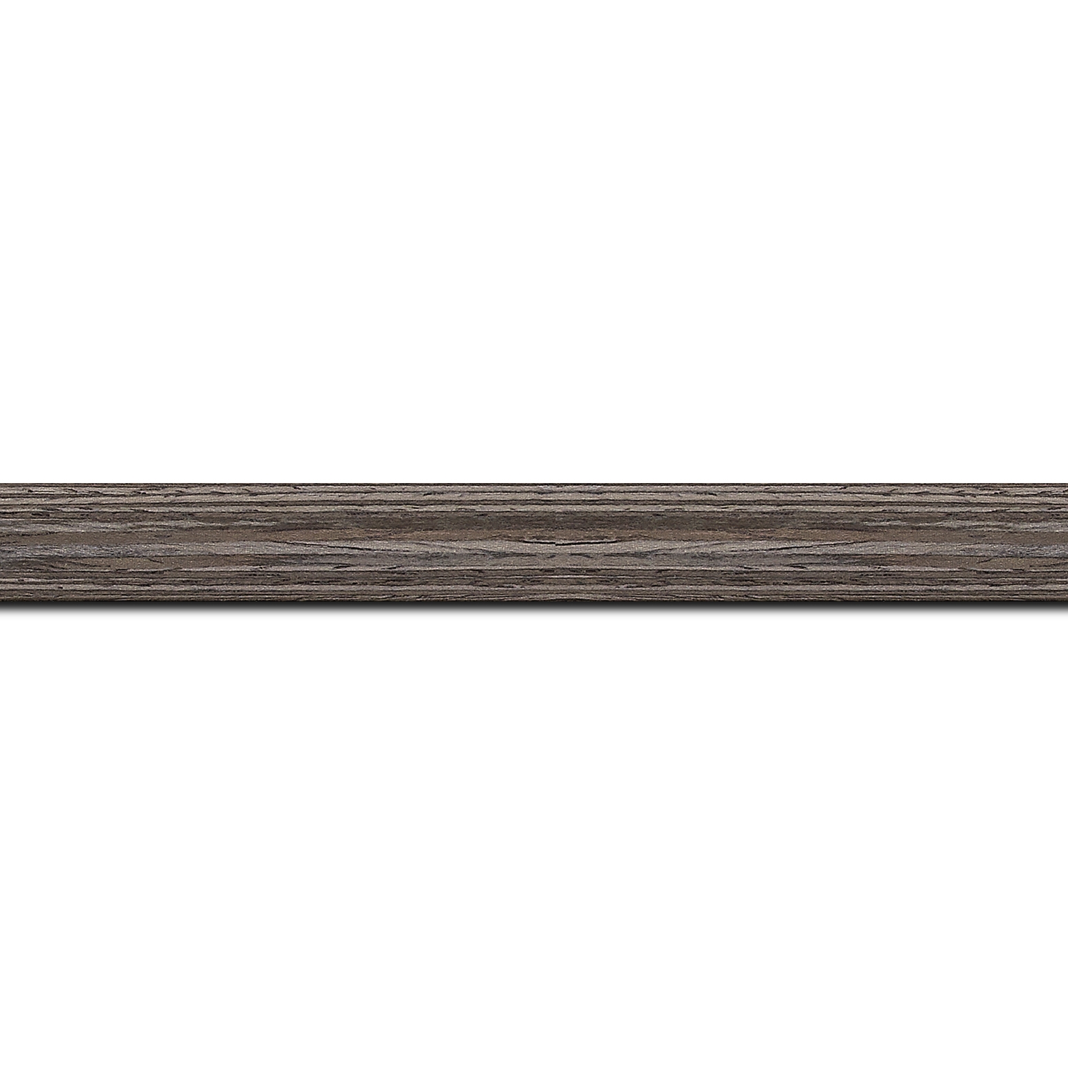 Pack par 12m, bois profil plat largeur 1.5cm  plaquage bois gris foncé haut de gamme(longueur baguette pouvant varier entre 2.40m et 3m selon arrivage des bois)