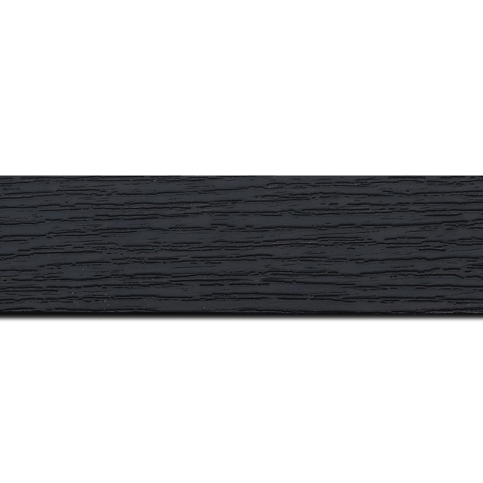 Pack par 12m, bois profil plat largeur 4.4cm couleur noir ébène  finition veiné (longueur baguette pouvant varier entre 2.40m et 3m selon arrivage des bois)