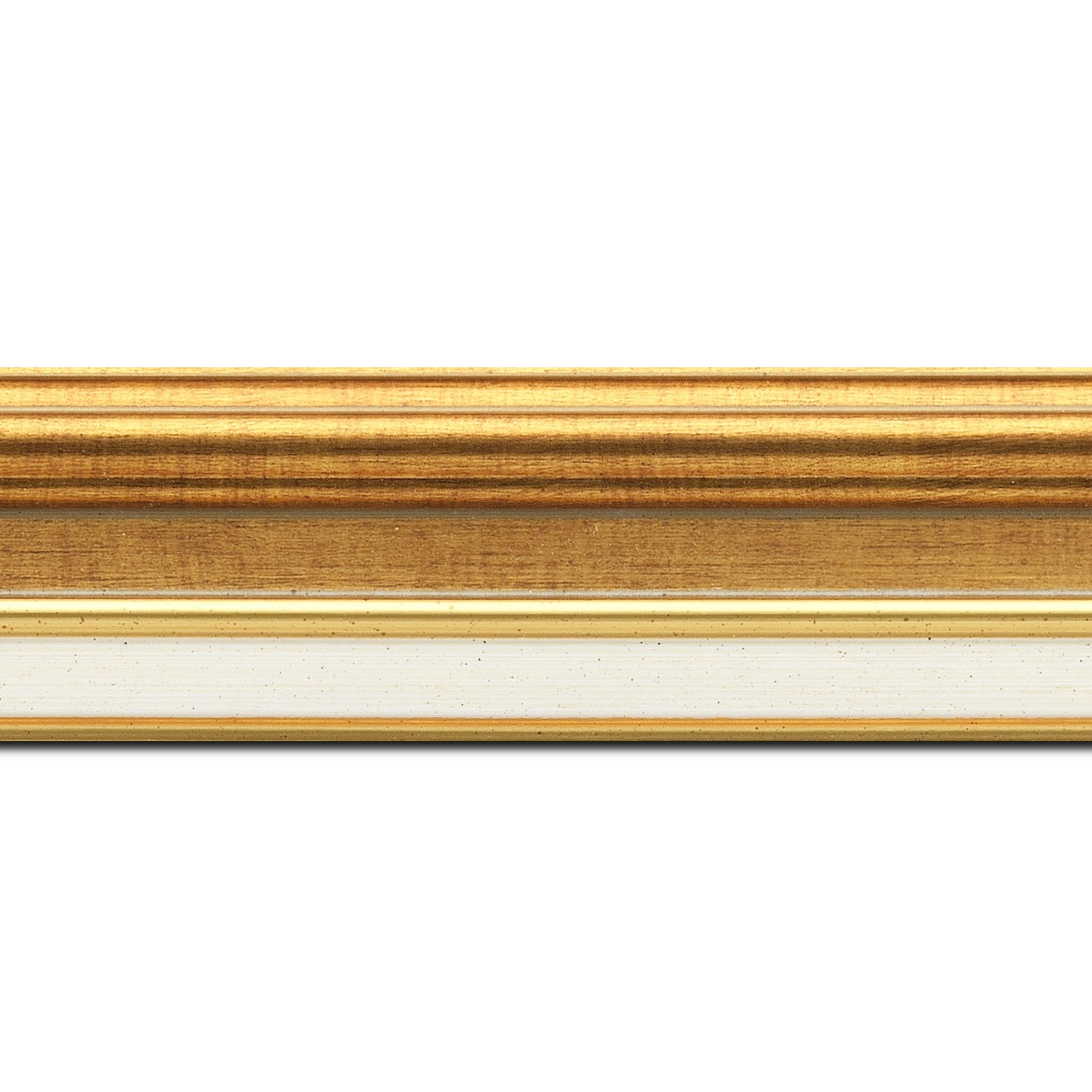 Baguette longueur 1.40m bois largeur 5.2cm or gorge or  marie louise crème filet or intégrée