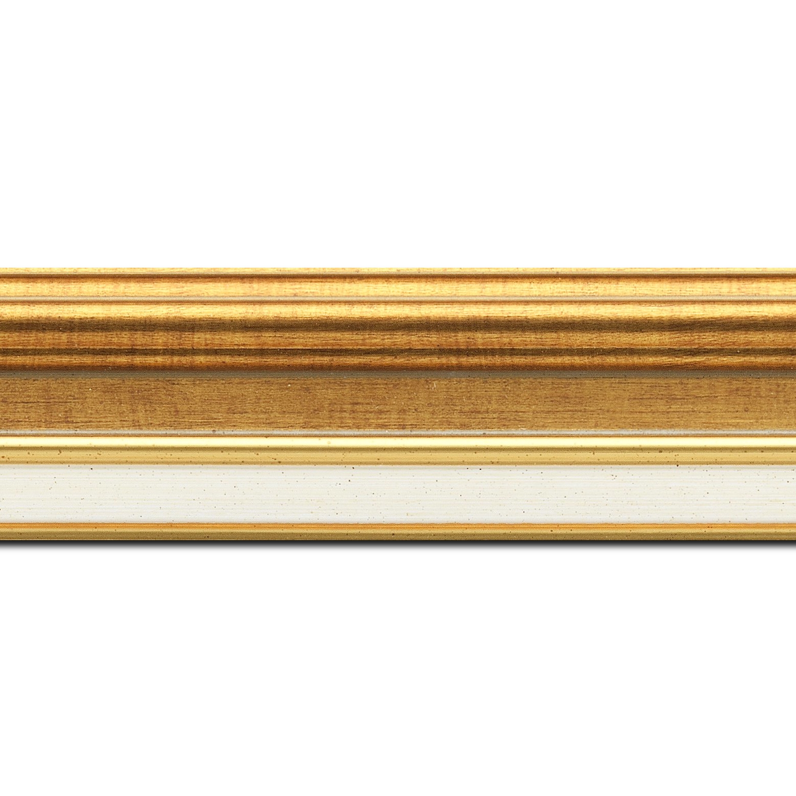 Baguette longueur 1.40m bois largeur 5.2cm or gorge or  marie louise crème filet or intégrée