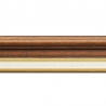Baguette longueur 1.40m bois largeur 5.2cm marron rustique  marie louise crème filet or intégrée