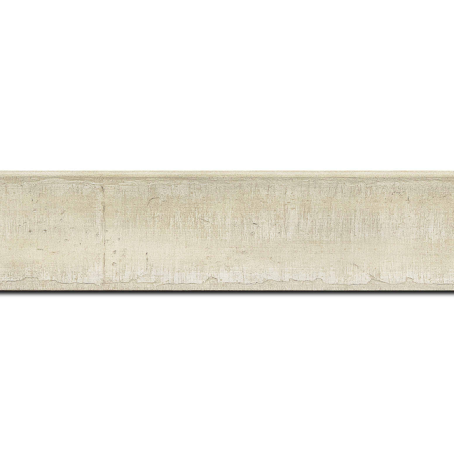 Baguette longueur 1.40m bois profil incurvé largeur 4.1cm couleur crème effet plaquage