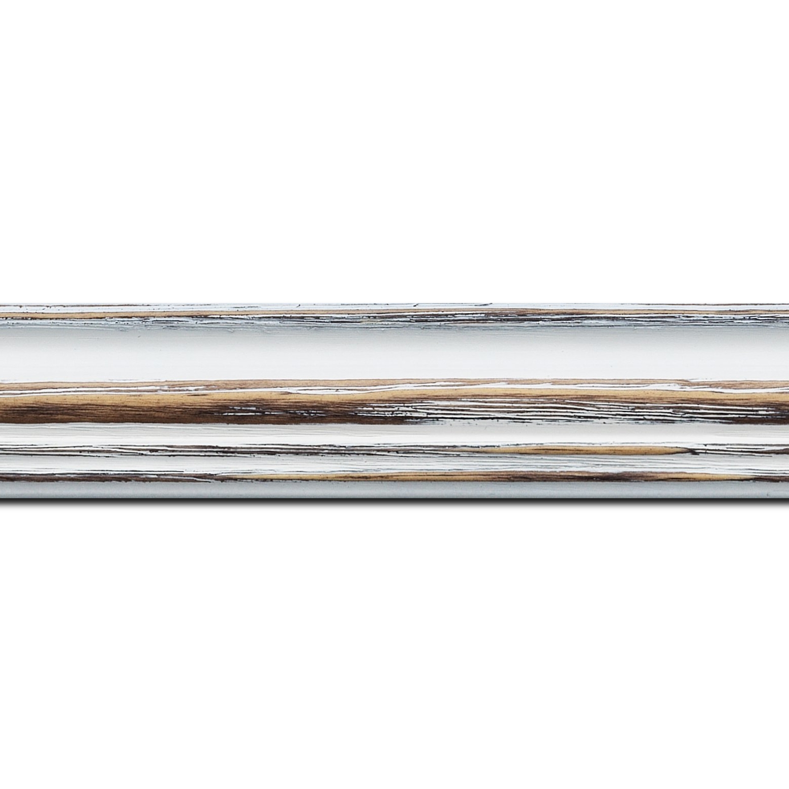 Baguette longueur 1.40m bois sapin largeur 3.9cm couleur blanchie réessuyée