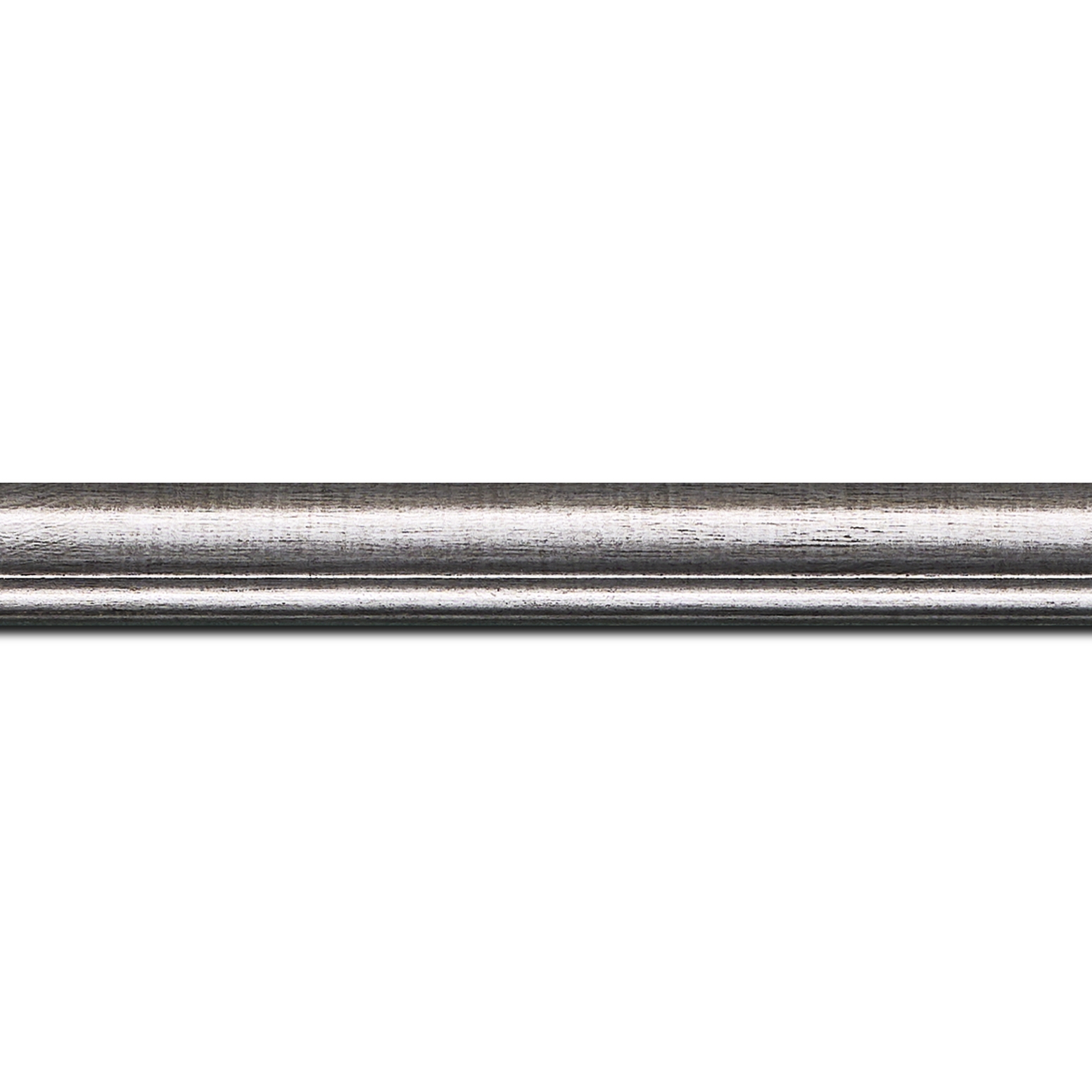 Baguette longueur 1.40m bois profil arrondi largeur 2.1cm couleur plomb filet plomb