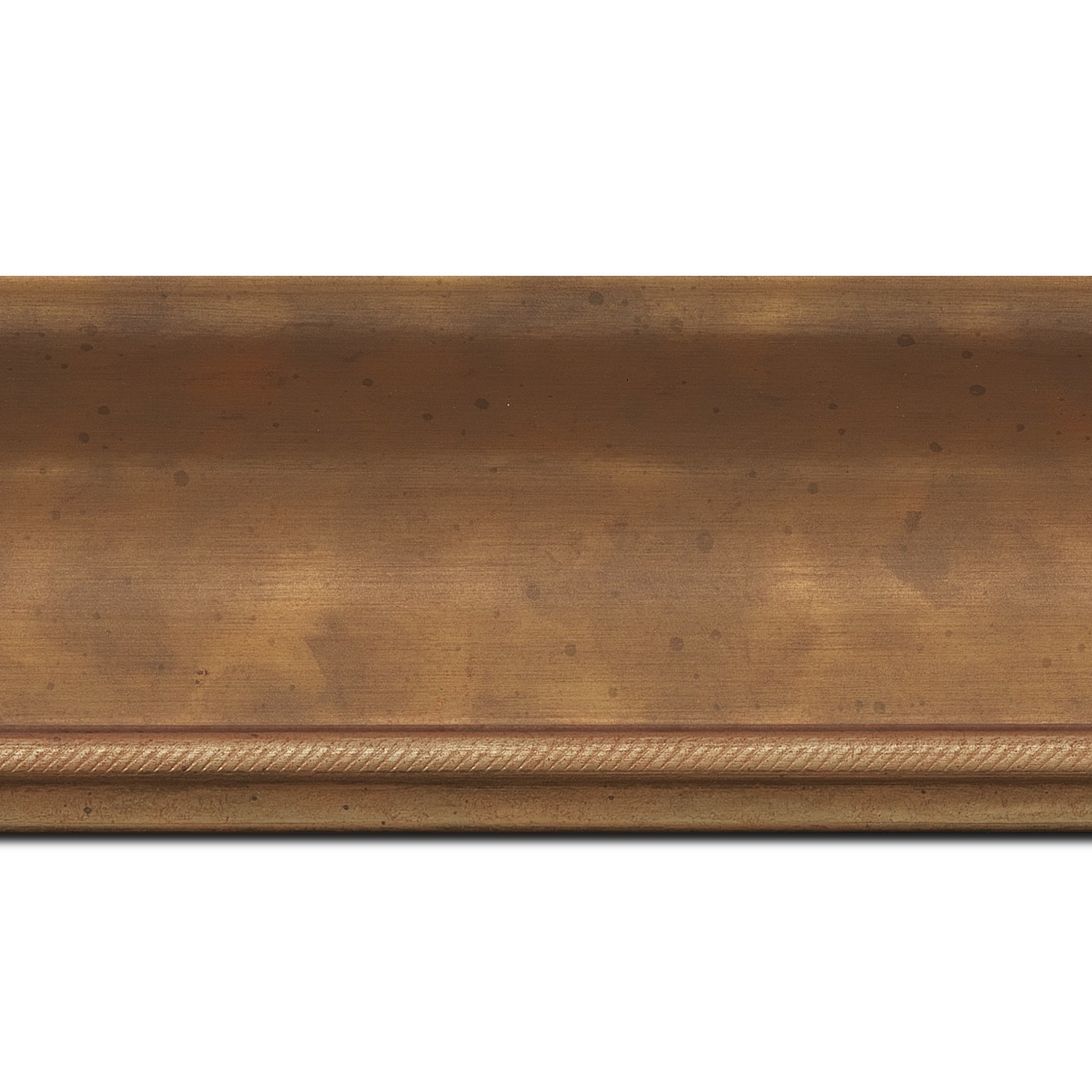 Baguette longueur 1.40m bois profil incurvé largeur 7.5cm de couleur or finition antique filet or