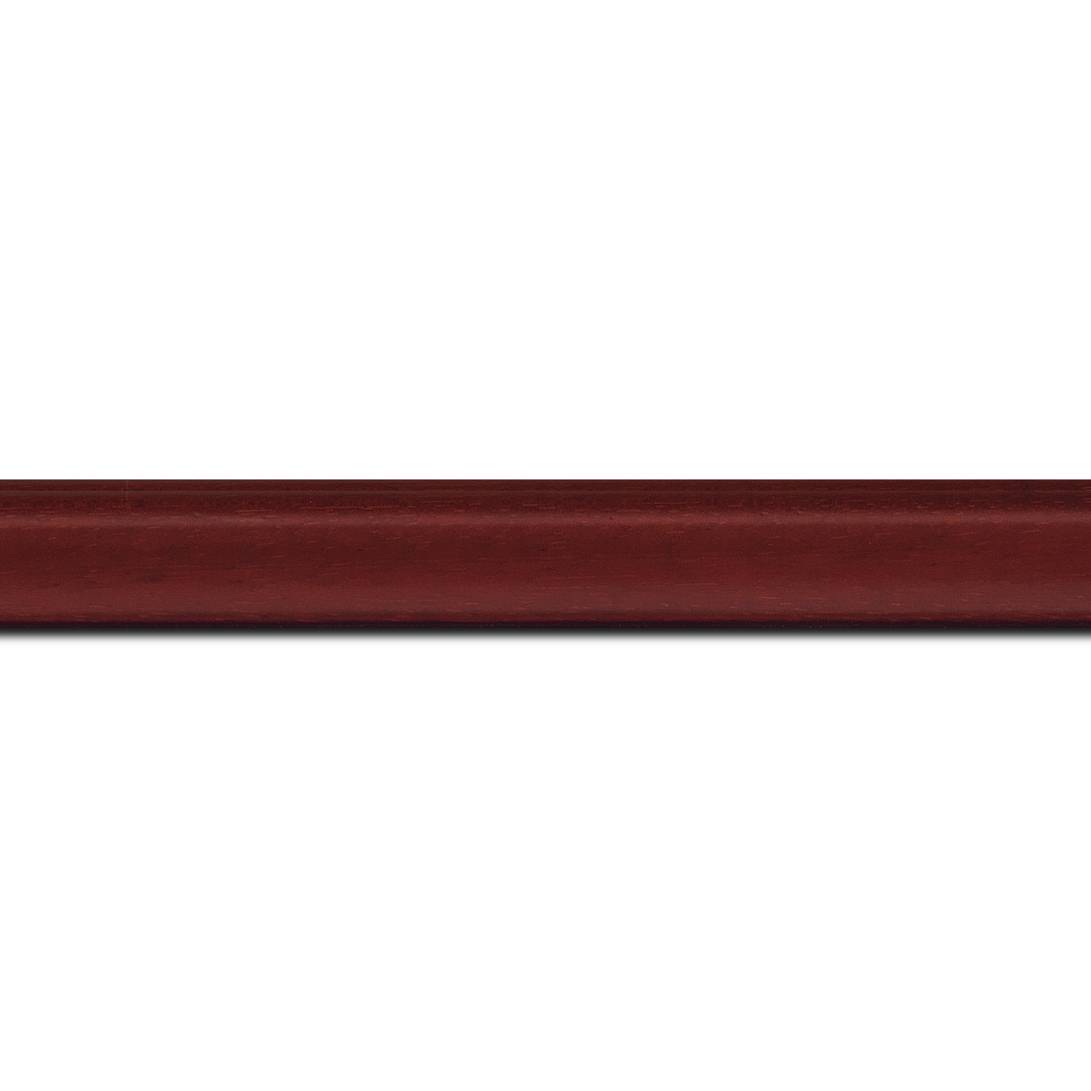 Pack par 12m, bois profil incurvé largeur 2.1cm couleur bordeaux satiné (longueur baguette pouvant varier entre 2.40m et 3m selon arrivage des bois)